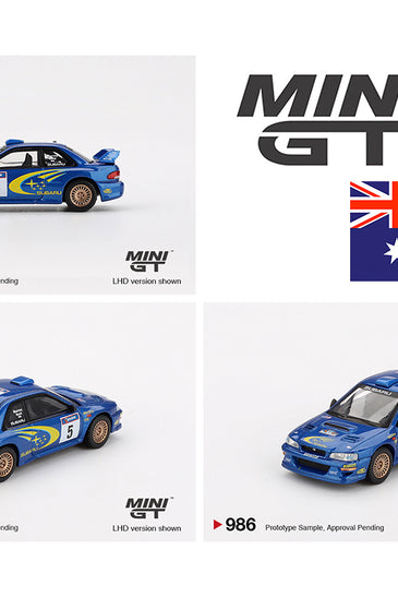 Mini GT 1:64 Subaru Impreza WRC99 – #5, Richard Burns / Robert Reid – Winner, 1999 Rally Australia – Australia Exclusive
