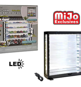 Showcase 1:64 Wall Mount 5 Tiers USB Powered LED Black with Mirror Back – MiJo Exclusives