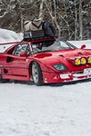 FINCLASSICALLY TAKESHI KIMURA'S RED FERRARI F40 SNOW DRIFITING IN JAPAN #'D TO 800