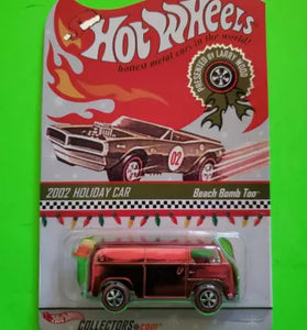 HOT WHEELS 2002 HOLIDAY CAR RED BEACH BOMB TOO