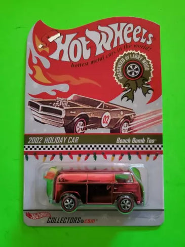 HOT WHEELS 2002 HOLIDAY CAR RED BEACH BOMB TOO
