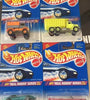 HOT WHEELS 1995 REAL RIDERS 4 CAR SET  CADILLAC, CORVETTE, UNIMOG, DUMP TRUCK