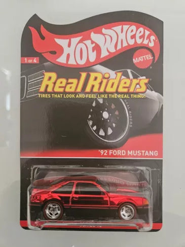 HOT WHEELS RLC REAL RIDERS RED '92 FORD MUSTANG #770