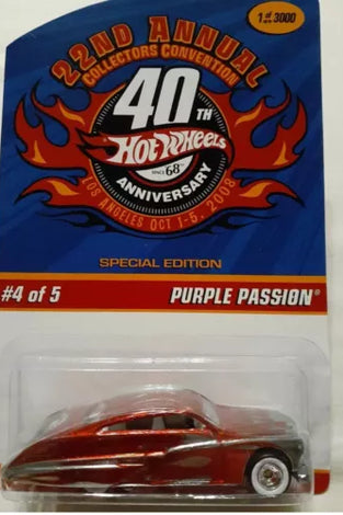 HOT WHEELS 22ND CONVENTION RED PURPLE PASSION 1/3000