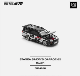 Pop Race 1:64 Nissan Stagea Simon`s Garage #62, black #0211