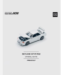 NISSAN SKYLINE GTR R32 CRYSTAL WHITE 1/64 DIECAST CAR BY POP RACE PR640157