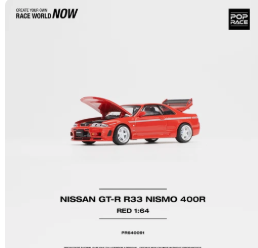 1:64 Pop Race Nissan Skyline GT-R R33 Nismo 400R Red PR64-91