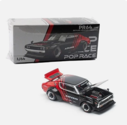 Pop Race 1:64 Nissan Skyline GT-R Drift KPGC110 Kenmeri Advan Livery PR640199