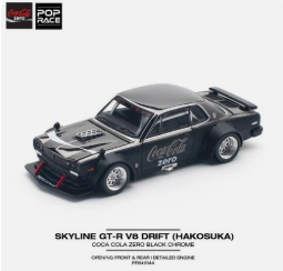 Pop Race 1:64 Nissan Skyline GT-R V8 Drift Hakosuka "Coca Cola Zero" PR640144