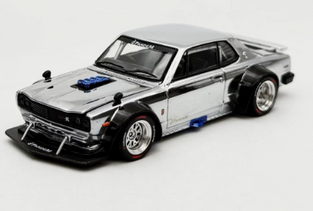 Pop Race 1:64 Nissan GT-R V8 Drift Hakosuka Chrome Silver HK ToyCar Salon #330