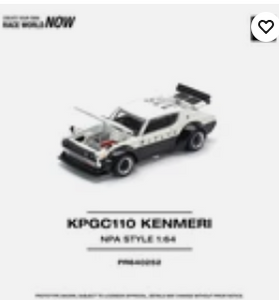 Pop Race SKYLINE KPGC110 (KENMERI) PR64-252 White & Black