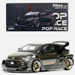 Pop Race Toyota Pandem GR Yaris Dark Chrome 1/64 PR640055