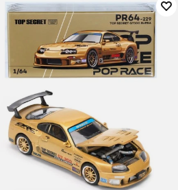 Pop Race Top Secret GT300 Supra A80 Gold 1/64 #229