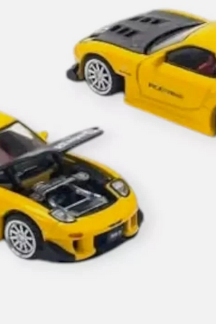 Pop Race PR64-116 Mazda RX-7 FD3S Re-Amemiya Widebody Yellow