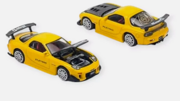 Pop Race PR64-116 Mazda RX-7 FD3S Re-Amemiya Widebody Yellow