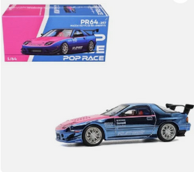 Pop Race 1:64 Mazda RX7 RE-Amemiya Blue/Pink #240