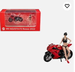 2022 MV AGUSTA F3 ROSSO MOTORCYCLE RED W/FIGURE 1/64 CM MODEL CM64-F3ROSSO-01