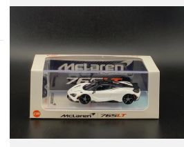 CM MODEL McLaren 765LT White with Carbon Fiber Hood Decal w/EXTRA WHEELS