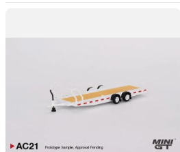 MINI GT #AC21 CAR HAULER TRAILER TYPE C WHITE