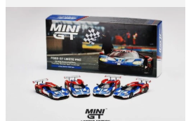 MINI GT #663-664-665-667 FORD GT LMGTE PRO 2019 24HRS OF LE MANS FORD CHIP GANASSI 4 CAR SET