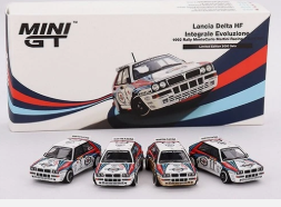MINI GT #455-456-457-458 LANCIA DELTA HF INTERGRALE EVOLUZIONE RALLY MONTE CARLO MARTINI SET
