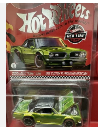 HOT WHEELS RLC GREEN 1968 CUSTOM PLYMOUTH BARRACUDA