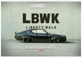 Inno64 1:64 LBWK Nissan Skyline 2000 GT-R (KPGC110) “Kenmari” Black
