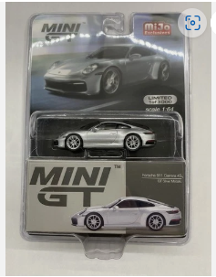 MINI GT #210 Porsche 911 Carrera S GT Silver Metallic
