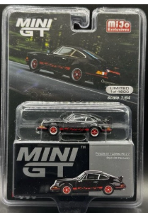Mini GT 1:64 Porsche 911 Carrera RS 2.7 Black with Red Livery Diecast #688