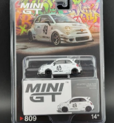 Mini GT LB-WORKS x Abas Works ABARTH 595 Gara White #809