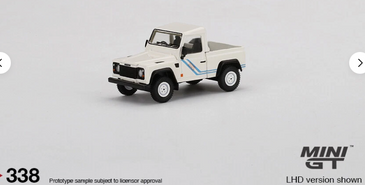 Mini GT 1:64 Land Rover Defender 90 Pickup White #338