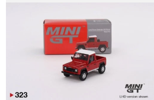 Mini GT 1:64 Land Rover Defender 90 Pickup – Masai Red #323