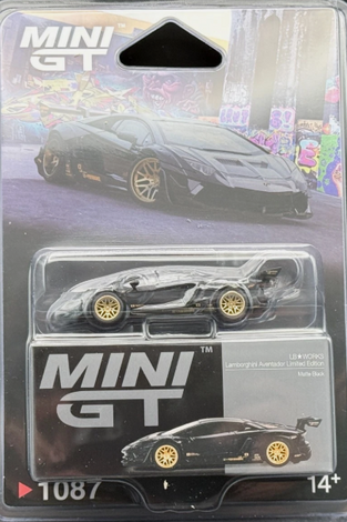 Mini GT LB-WORKS Lamborghini Aventador Matte Black #1087