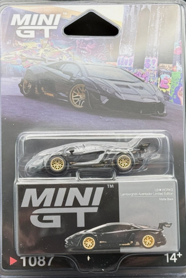 Mini GT LB-WORKS Lamborghini Aventador Matte Black #1087