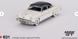 Mini GT 1:64 Lincoln Capri 1954 Arctic White / Atlantic Blue #631