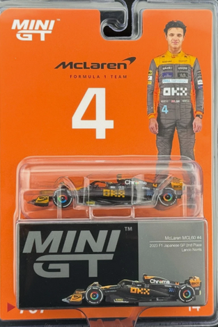 Mini GT McLaren MCL60 #4 Lando Norris 2023 F1 Japan GP 2nd Place #767