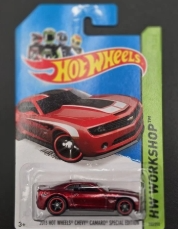 HOT WHEELS SUPER TREASURE RED 2013 HOT WHEELS CHEVY CAMARO SPECIAL EDITION