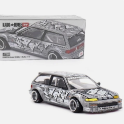 Kaido House x Mini GT 1:64 Honda Civic (EF) Kaido Manga V1 Silver KHMG260