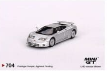 Mini GT 1:64 Bugatti EB110 GT Grigio Chiaro- Silver #704