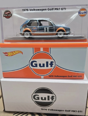 Hot Wheels RLC Gulf Livery 1976 Volkswagen Golf MK1 GTI