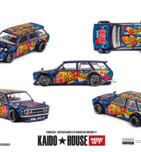 Kaido House x Mini GT Datsun KAIDO 510 Wagon Koi Wagon V1- Blue