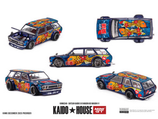 Kaido House x Mini GT Datsun KAIDO 510 Wagon Koi Wagon V1- Blue