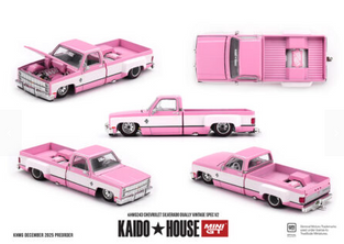 Kaido House x Mini GT Chevrolet Silverado Dually Vintage Spec V2 – Pink with White