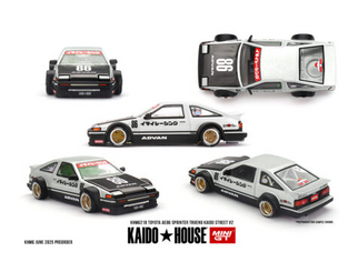 Kaido House x Mini GT 1:64Toyota AE86 Sprinter Trueno Kaido Street V2- White