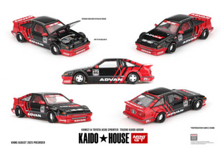 Kaido House x Mini GT Toyota AE86 Sprinter Trueno Kaido ADVAN – Red/Black