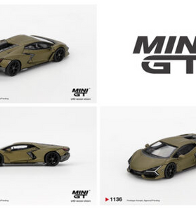 Mini GT 1:64 Lamborghini Revuelto – Verde Gea Matte Green