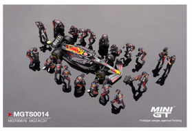 Mini GT 1:64 Oracle Red Bull Racing RB19 #1 Max Verstappen 2023 F1 Japanese Grand Prix Pit Crew Set Limited Edition