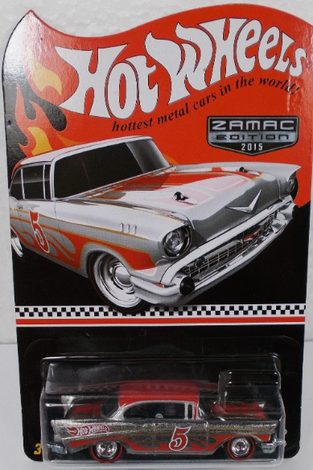 Hot Wheels 2015 Mail-In Zamac Edition Redline Real Riders '57 CHEVY BEL AIR