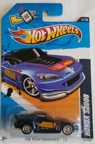 2012 Hot Wheels Super Treasure Hunt Honda S2000 Blue W/Protector