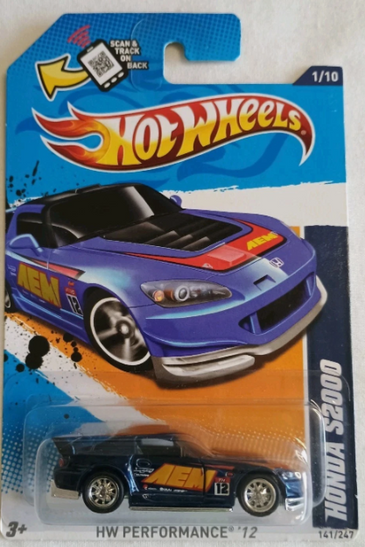 2012 Hot Wheels Super Treasure Hunt Honda S2000 Blue W/Protector